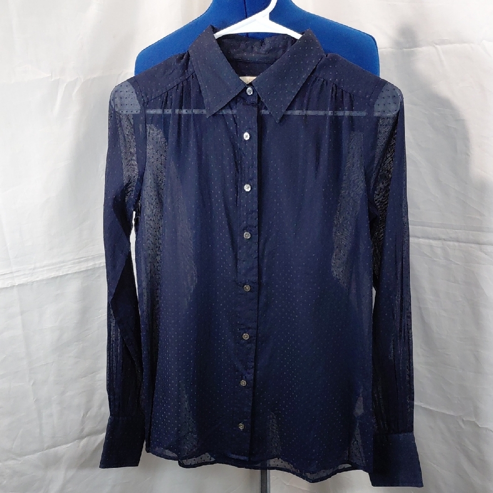 J. Crew Navy Long Sleeve Blouse
